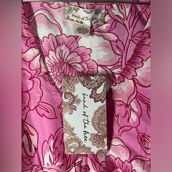 Band of The Free NWT Pink Floral Long Sleeve Lunaria Crop Top - Picture 6 of 9